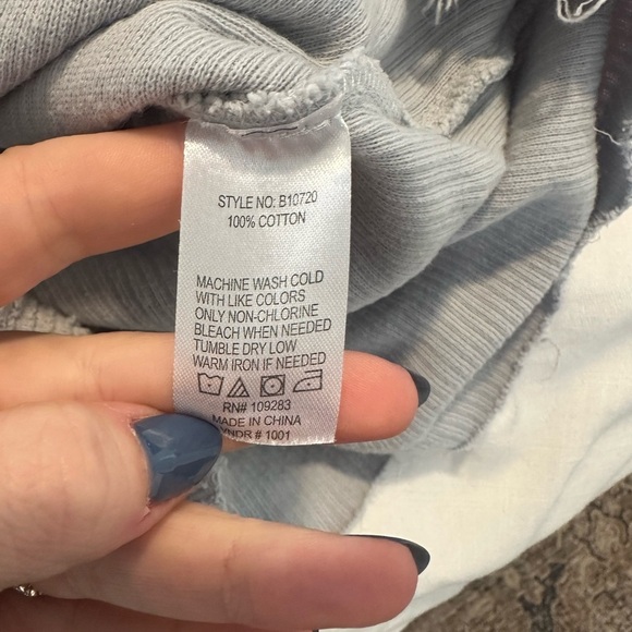 VINTAGE HAVANA Washed Texture Terry Shorts Romper In Light Grey Small - Picture 7 of 9